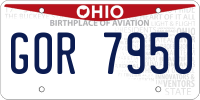 OH license plate GOR7950