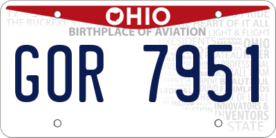 OH license plate GOR7951