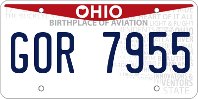 OH license plate GOR7955