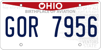 OH license plate GOR7956