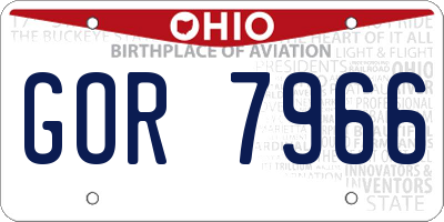 OH license plate GOR7966