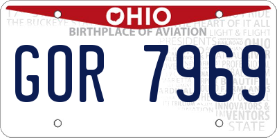 OH license plate GOR7969