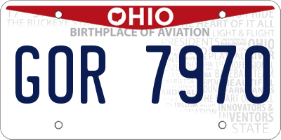 OH license plate GOR7970