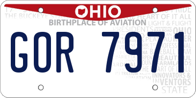 OH license plate GOR7971