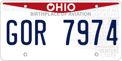 OH license plate GOR7974