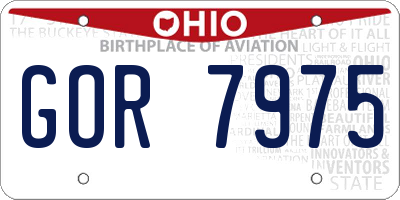 OH license plate GOR7975