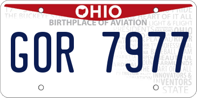 OH license plate GOR7977