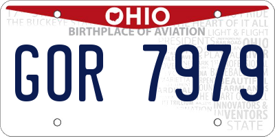OH license plate GOR7979