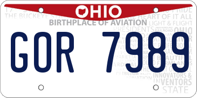 OH license plate GOR7989