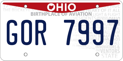 OH license plate GOR7997