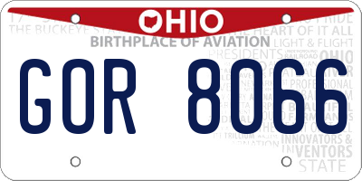 OH license plate GOR8066