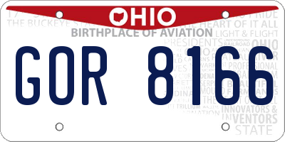 OH license plate GOR8166