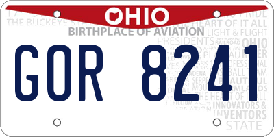 OH license plate GOR8241