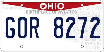 OH license plate GOR8272