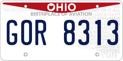 OH license plate GOR8313
