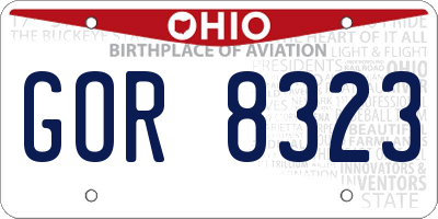 OH license plate GOR8323