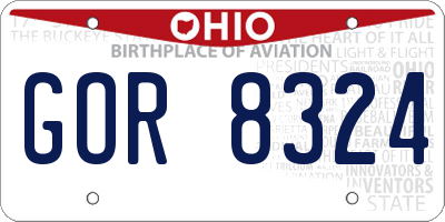 OH license plate GOR8324