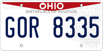 OH license plate GOR8335