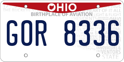 OH license plate GOR8336