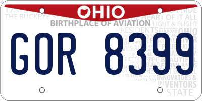 OH license plate GOR8399