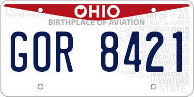 OH license plate GOR8421