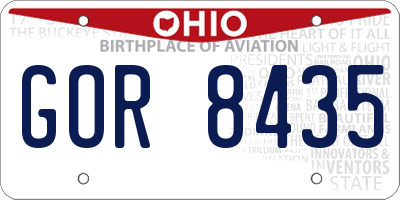 OH license plate GOR8435
