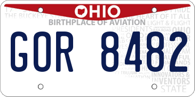 OH license plate GOR8482