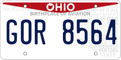 OH license plate GOR8564