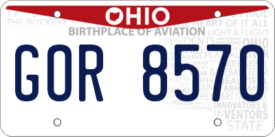 OH license plate GOR8570