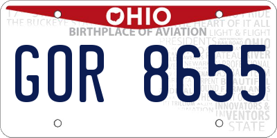OH license plate GOR8655