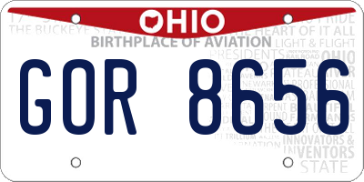 OH license plate GOR8656