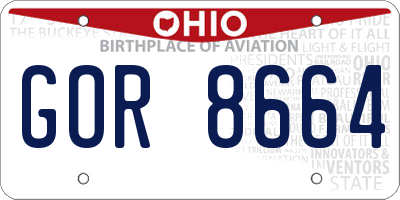 OH license plate GOR8664