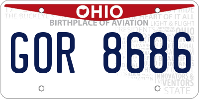 OH license plate GOR8686
