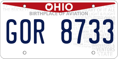 OH license plate GOR8733