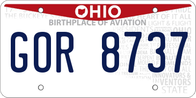 OH license plate GOR8737