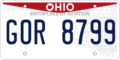 OH license plate GOR8799