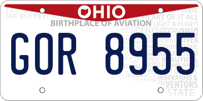OH license plate GOR8955