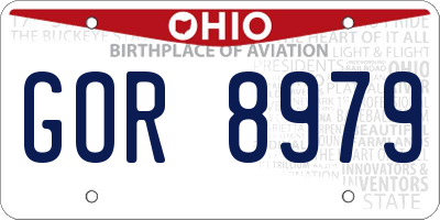 OH license plate GOR8979
