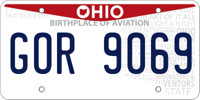 OH license plate GOR9069