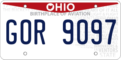 OH license plate GOR9097