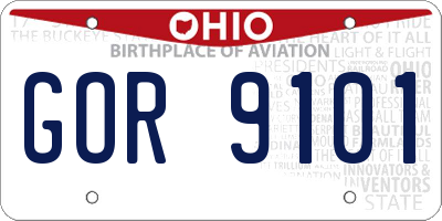 OH license plate GOR9101