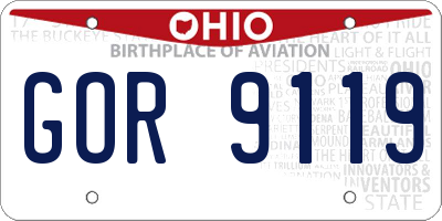 OH license plate GOR9119