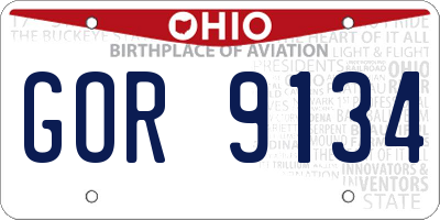 OH license plate GOR9134