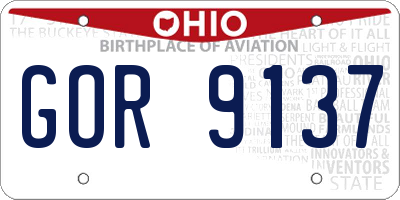 OH license plate GOR9137