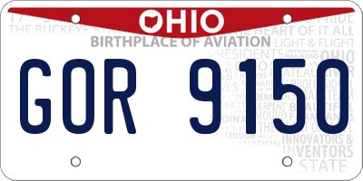 OH license plate GOR9150