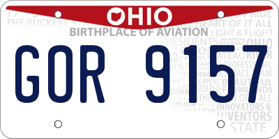 OH license plate GOR9157