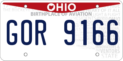 OH license plate GOR9166