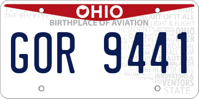 OH license plate GOR9441