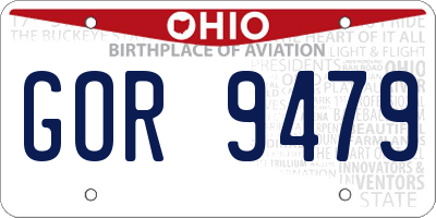 OH license plate GOR9479