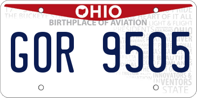 OH license plate GOR9505